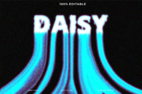 PSD Efecto de texto con estilo de fuente Daisy