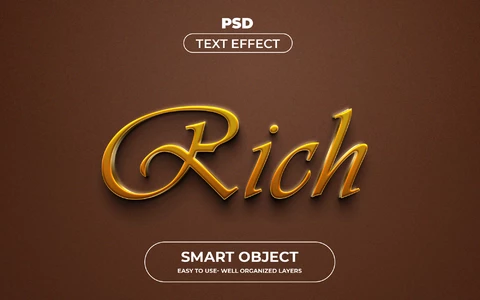 PSD Rich Brown Classy 3D Text Effect