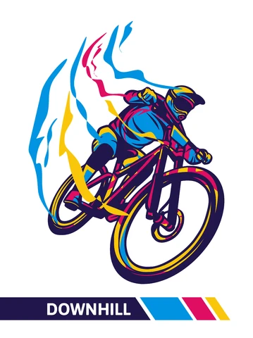 EPS,JPG Vibrant Dynamic Cyclist Illustration