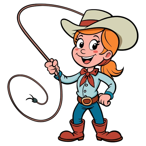 AI,JPG Cartoon Cowboy Character Illustration