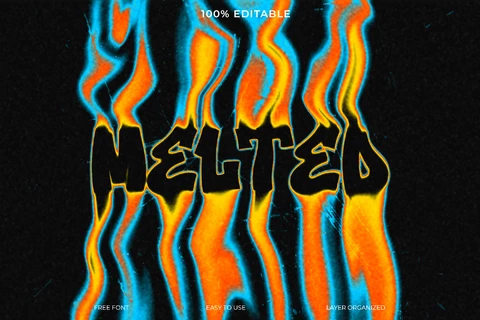 PSD Melted Abstract Liquid Font Style Text Effect