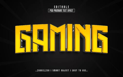 PSD Gioco sport effetto testo 3d dorato