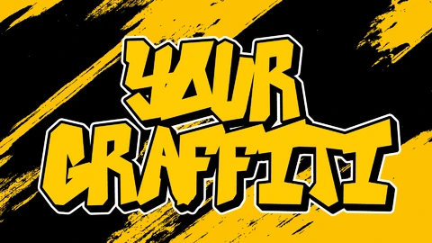 EPS,AI Gele graffiti lettertype generator