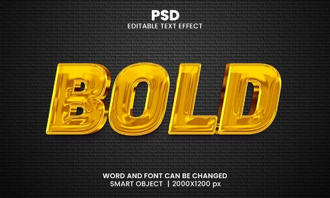 PSD Текстовый эффект золотого стекла