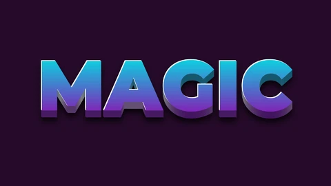 AI,EPS Glossy Gradient Magic Text Effect