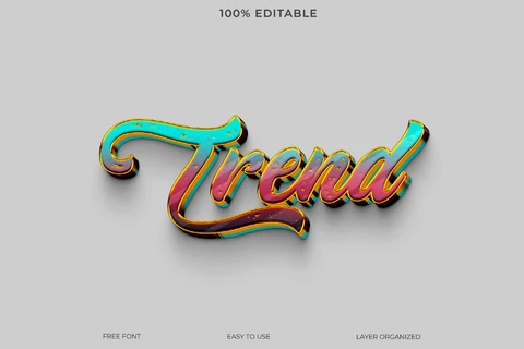 PSD Efeito de estilo de texto de tendência