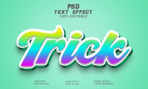 PSD Trick Fresh Gradient 3D Font Style Effect