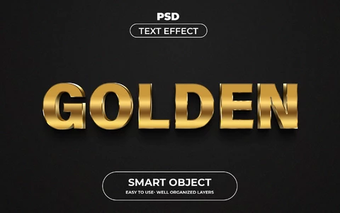 PSD Golden 3D Text Effect