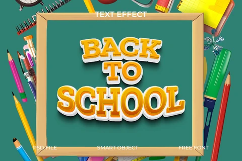 PSD Playful Back to School Text Effect