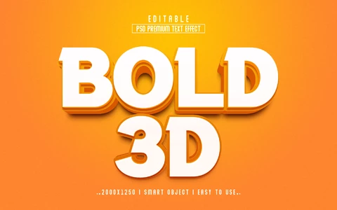 PSD Efecto de texto 3d en negrita
