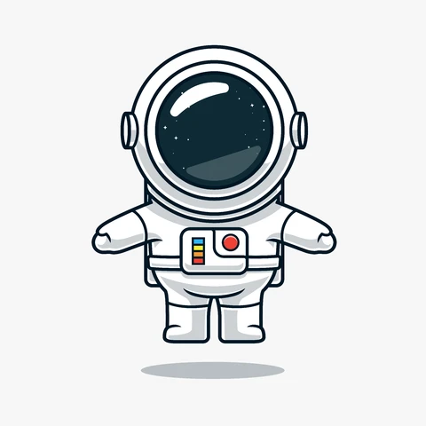 EPS,JPG Ilustração de astronauta com design plano