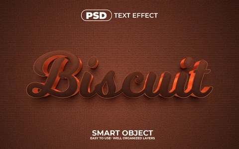 PSD Choco koekje 3d tekst effect