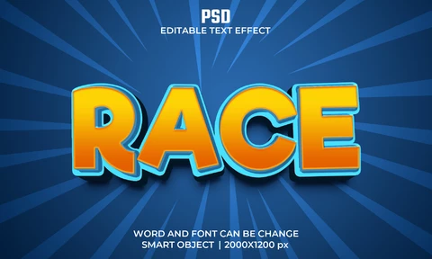 PSD Efecto de texto de carrera