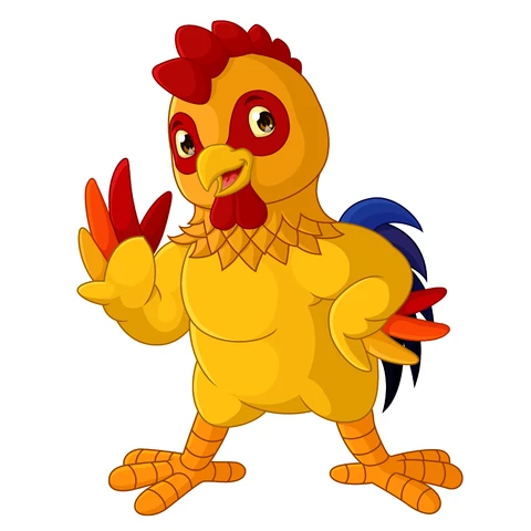 EPS,JPG Colorful Cartoon Chicken Illustration