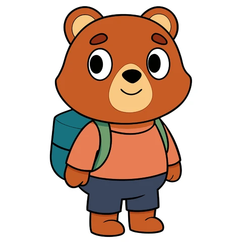 AI,JPG Cute Cartoon Bear Character Illustration