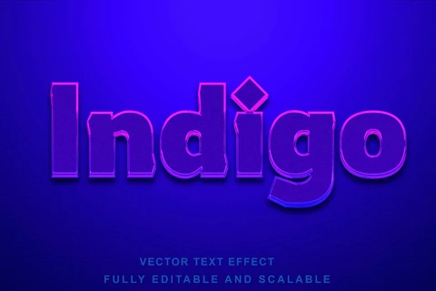 EPS Indigo glow 3d font style effect