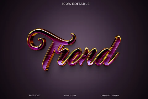 PSD Efecto de estilo de texto de tendencia amatista