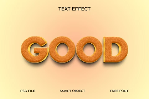 PSD 3D Cookie Text Effect