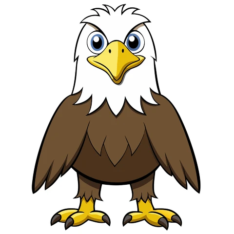 AI,JPG Cartoon Style Bald Eagle Illustration