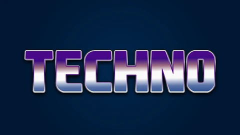 EPS,AI Efeito de texto Techno