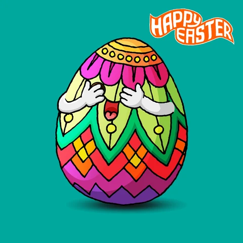 EPS,JPG Ilustración de un huevo de Pascua en colorido estilo cartoon