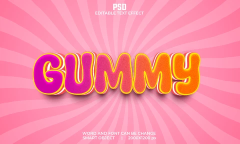 PSD Gummy Text Effect