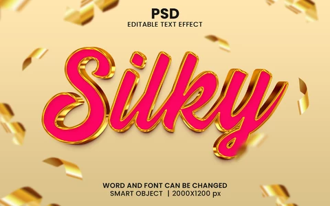 PSD Efeito de texto de festa sedoso