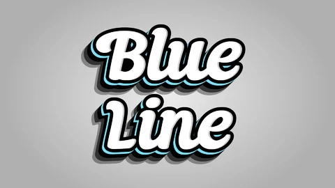 EPS,AI Blue Line Font