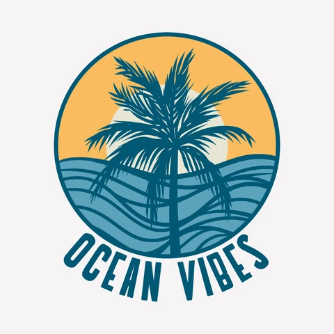 EPS,JPG Retro Tropical Badge Design
