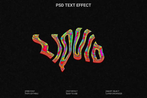 PSD Effet de style de texte liquide