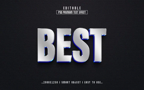 PSD Mejor efecto de texto plateado
