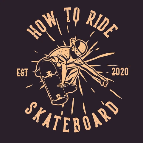EPS,JPG Vintage Skateboarding T-Shirt Design