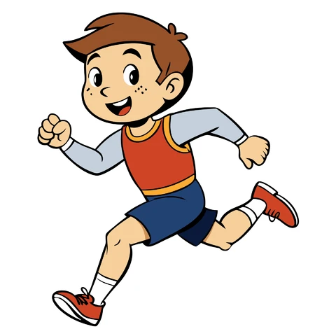 AI,JPG Cartoon Character Running Illustration
