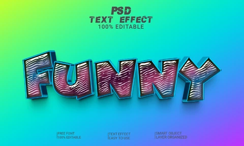PSD Funny Cartoon 3D Font Style Effect