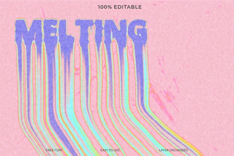 PSD Melting Text Style Effect