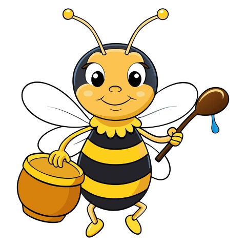 AI,JPG Playful Cartoon Bee Character Illustration