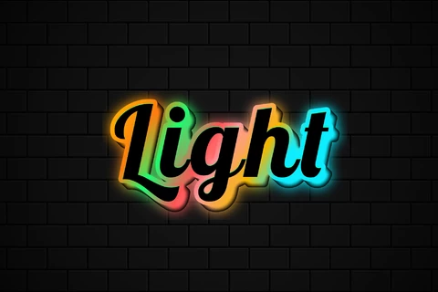 AI,EPS Licht kleurrijk teksteffect