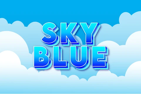 AI,EPS Blue Sky Layered 3D Font