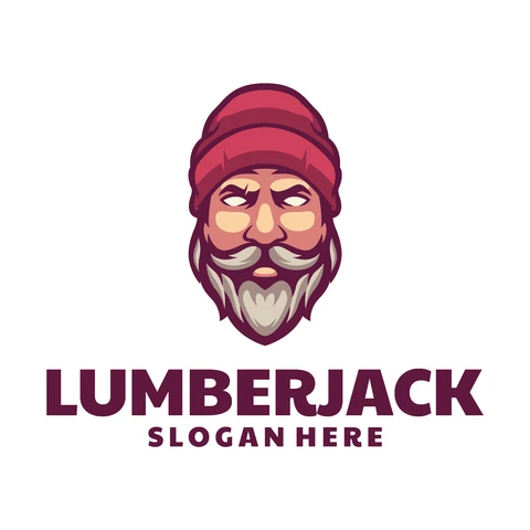 EPS,JPG Design vintage do logotipo do mascote lenhador