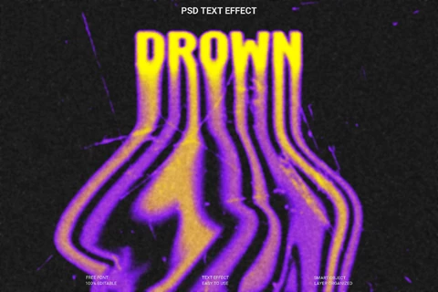 PSD Drown Text Style Effect