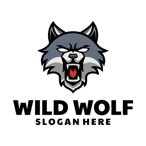 EPS,JPG Logotipo de la mascota: un lobo