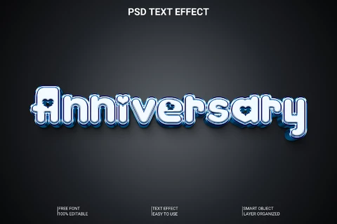 PSD Efecto de estilo de fuente de aniversario