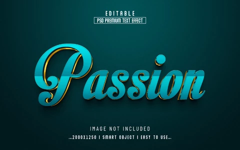 PSD Passion Blue 3D Text Effect