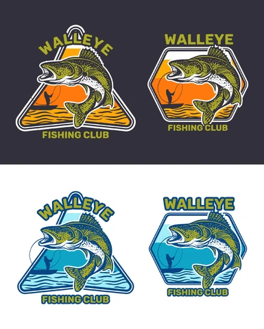 EPS,JPG Vintage Badge Style Fishing Club Logo