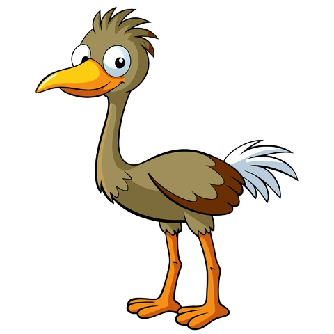 AI,JPG Cartoon Style Cute Bird Illustration