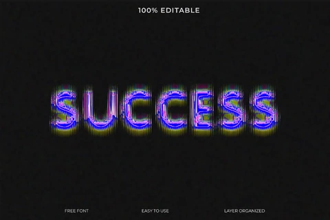 PSD Efeito de texto de estilo de fonte de sucesso