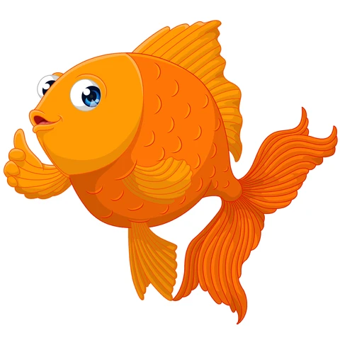 EPS, JPG Illustrazione di un pesce arancione in stile cartoon