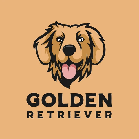 EPS,JPG Playful Mascot Logo for Golden Retriever