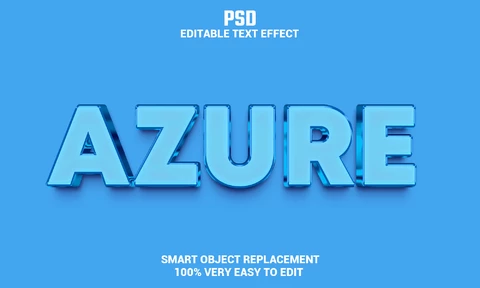 PSD Azurblauer Texteffekt