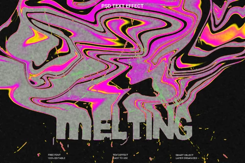 PSD Melting Text Style Effect